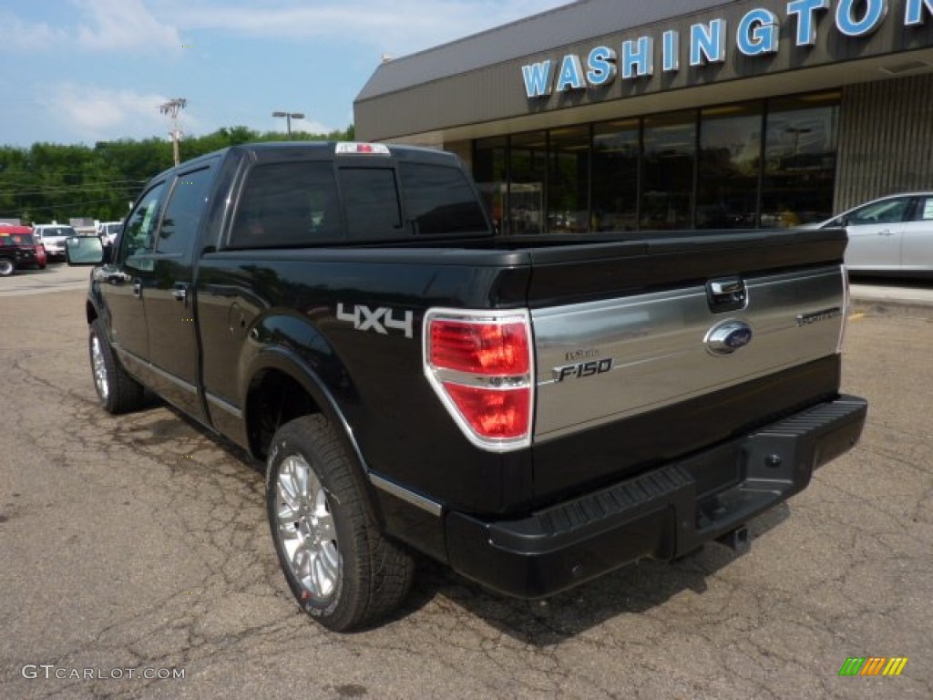 2011 F150 Platinum SuperCrew 4x4 - Tuxedo Black Metallic / Steel Gray photo #2