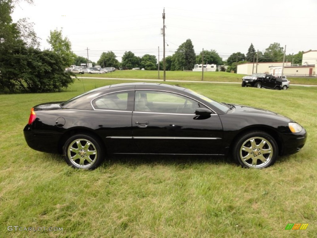 2001 Sebring LXi Coupe - Black / Black/Beige photo #7