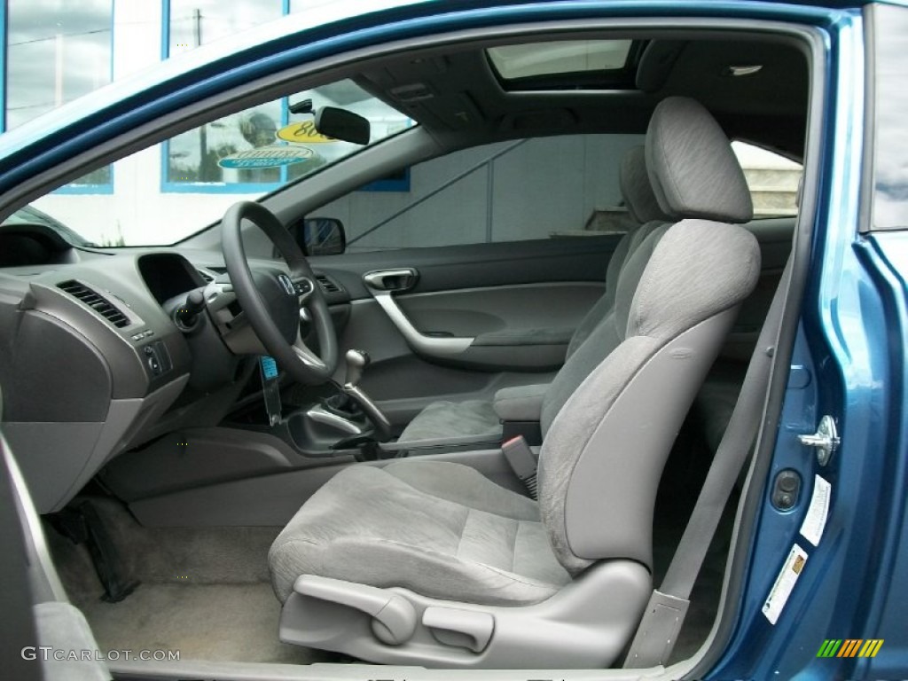 2007 Civic EX Coupe - Atomic Blue Metallic / Gray photo #7