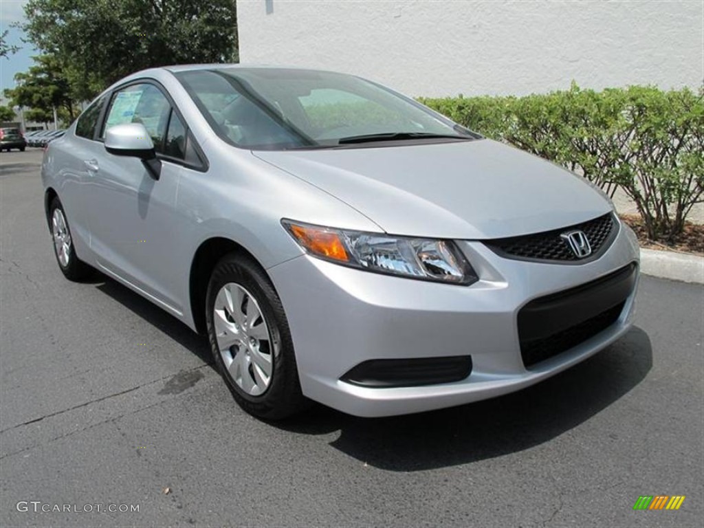 2012 Civic LX Coupe - Alabaster Silver Metallic / Gray photo #1