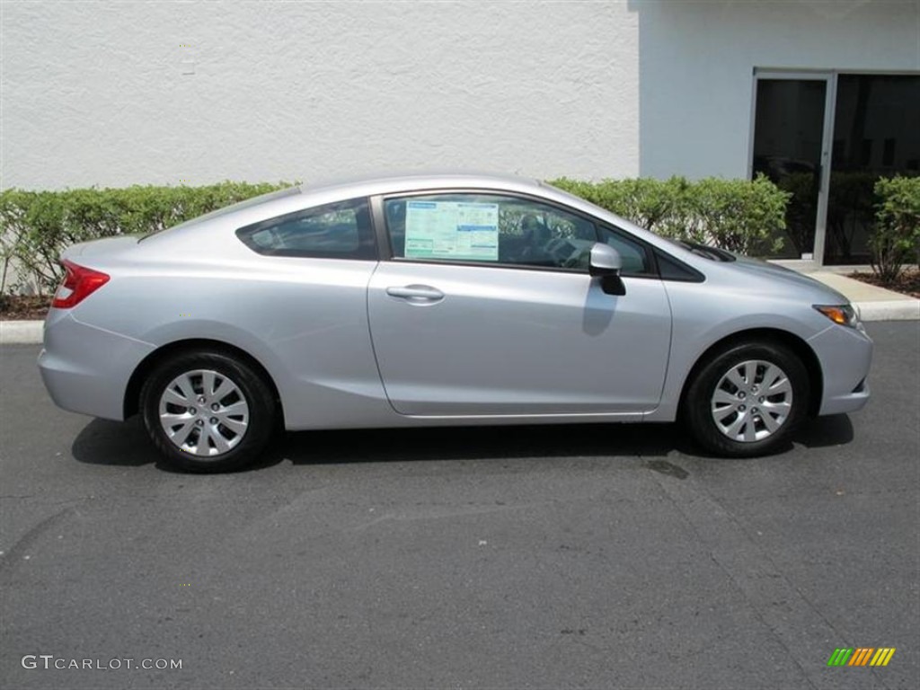 2012 Civic LX Coupe - Alabaster Silver Metallic / Gray photo #2