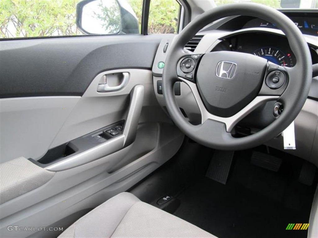 2012 Honda Civic LX Coupe Gray Steering Wheel Photo #50713693