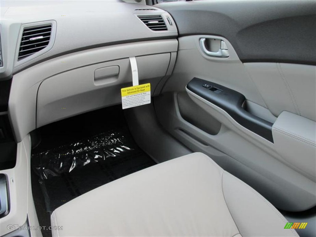 2012 Civic EX-L Sedan - Polished Metal Metallic / Gray photo #7