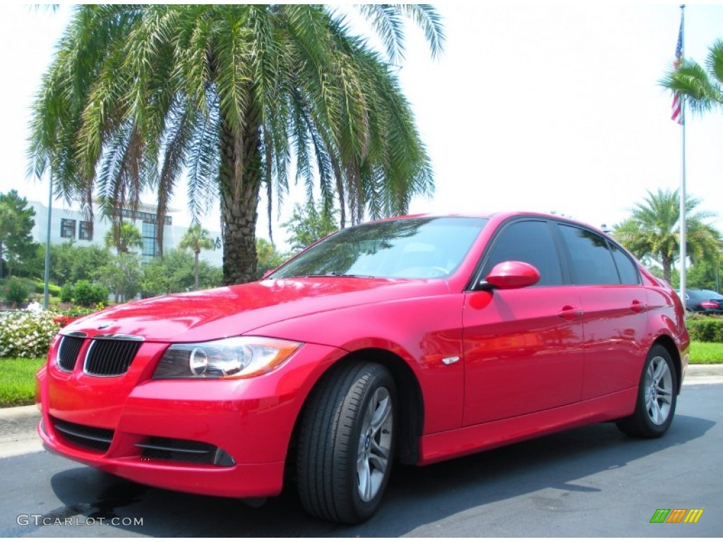 2008 3 Series 328i Sedan - Crimson Red / Gray photo #2