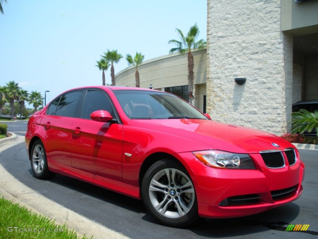 2008 3 Series 328i Sedan - Crimson Red / Gray photo #4