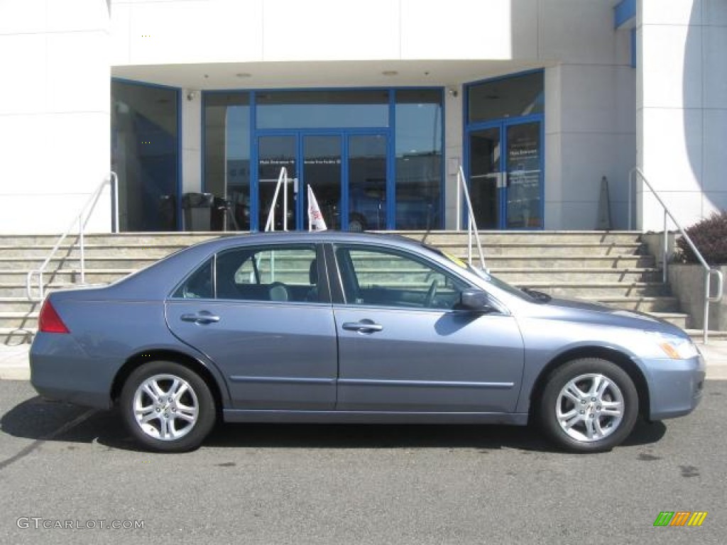 2007 Accord EX Sedan - Cool Blue Metallic / Gray photo #2