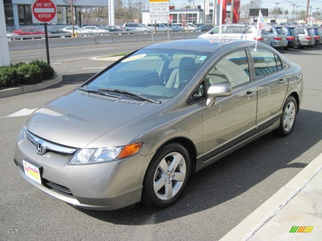 2008 Civic EX-L Sedan - Galaxy Gray Metallic / Gray photo #6
