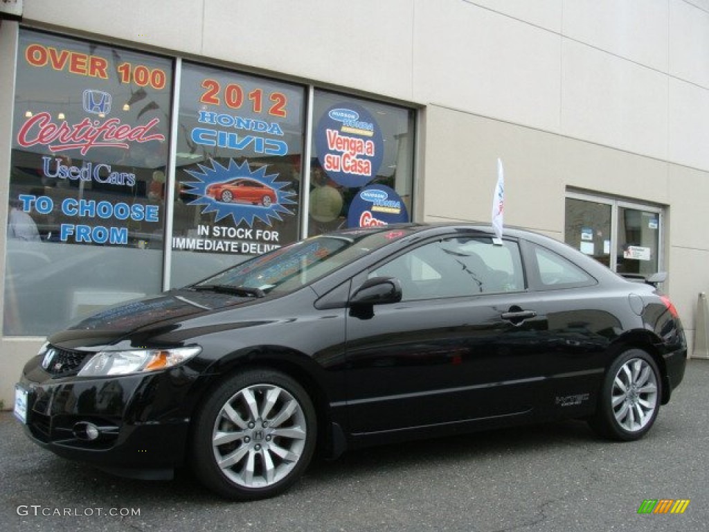 2010 Civic Si Coupe - Crystal Black Pearl / Black photo #1