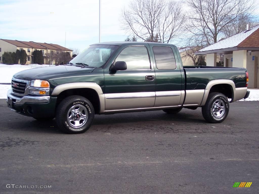 2004 Sierra 1500 SLE Extended Cab 4x4 - Polo Green Metallic / Neutral photo #11