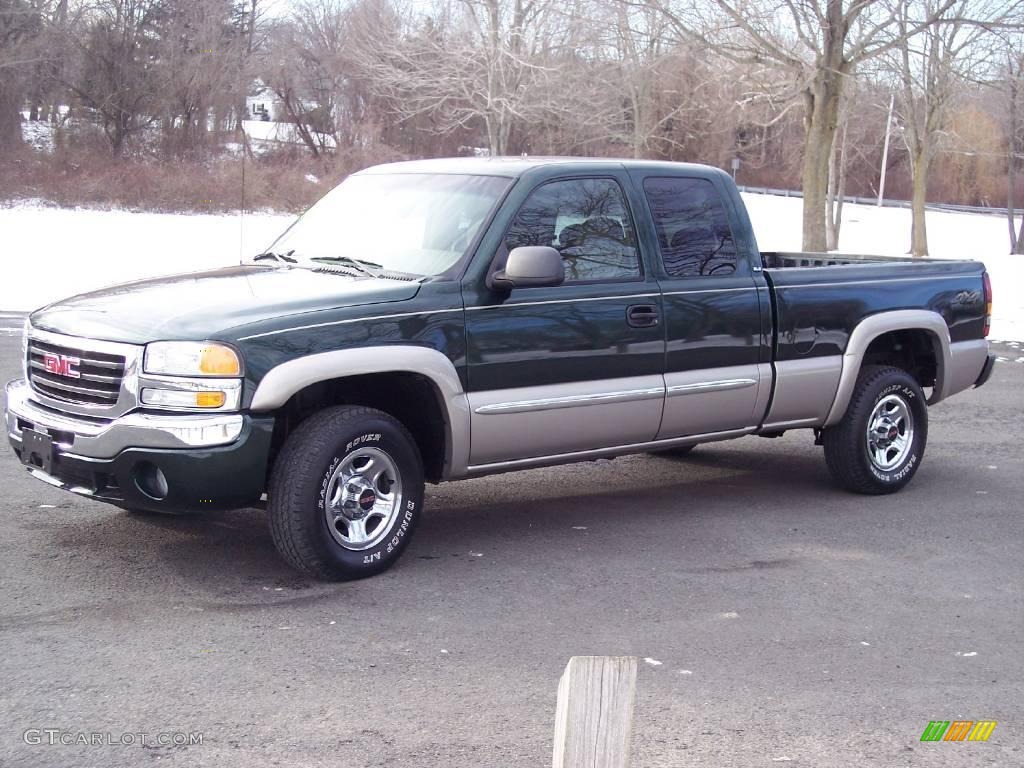 2004 Sierra 1500 SLE Extended Cab 4x4 - Polo Green Metallic / Neutral photo #18