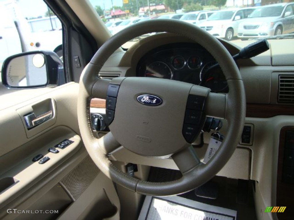 2004 Ford Freestar Limited Pebble Beige Steering Wheel Photo #50722306