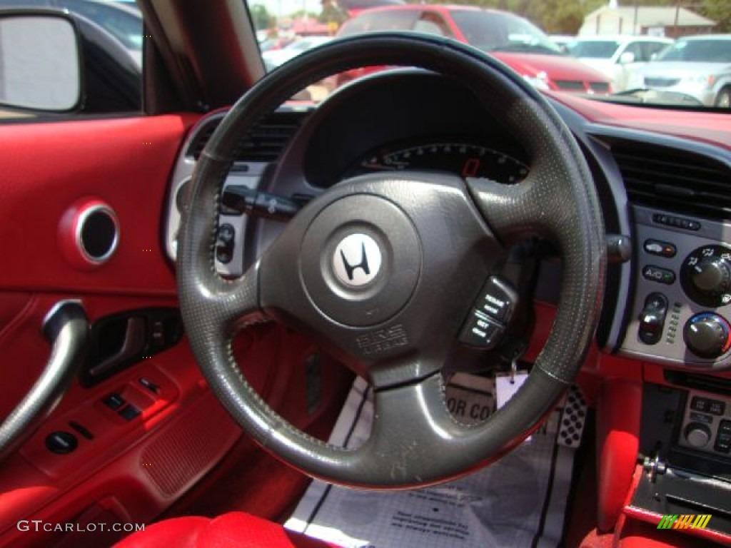 2002 Honda S2000 Roadster Red Steering Wheel Photo #50722756