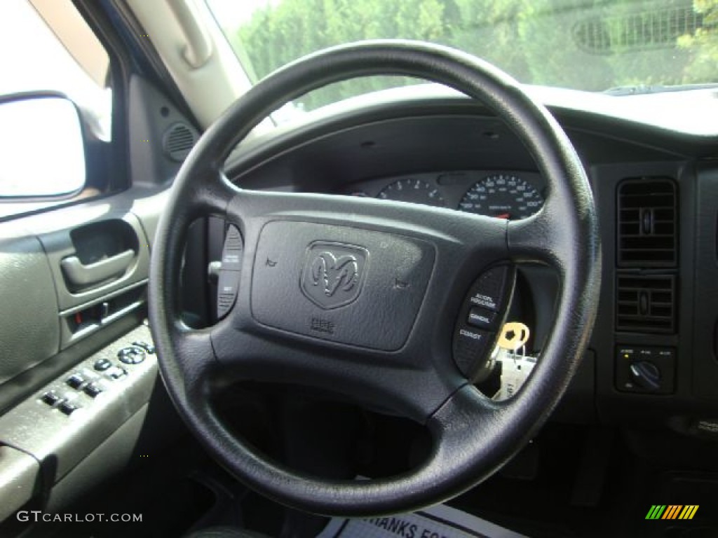 2004 Dodge Dakota Sport Quad Cab 4x4 Dark Slate Gray Steering Wheel Photo #50722870
