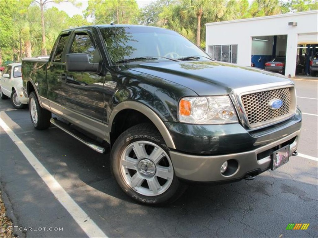 2006 F150 Lariat SuperCab 4x4 - Aspen Green Metallic / Tan photo #1