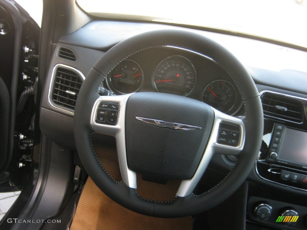 2011 Chrysler 200 S Black Steering Wheel Photo #50732022