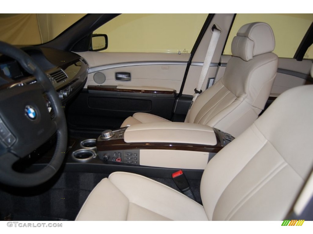 Cream Beige Interior 2007 BMW 7 Series 750i Sedan Photo #50732343