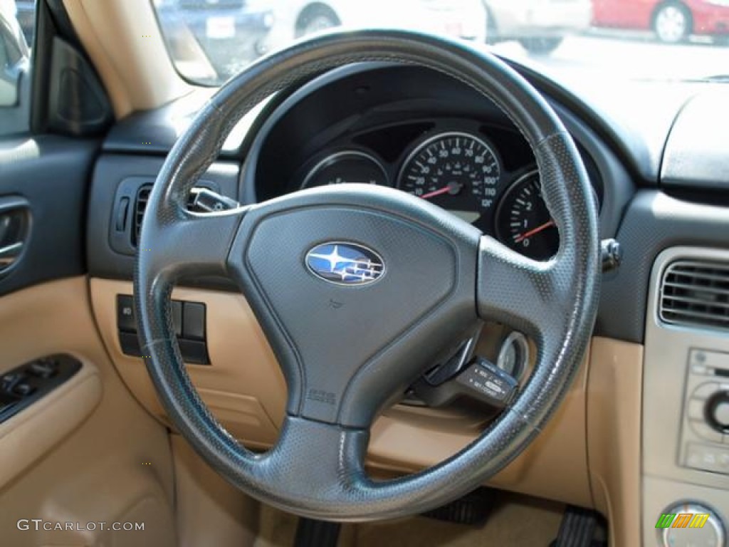 2005 Subaru Forester 2.5 XS Beige Steering Wheel Photo #50734152