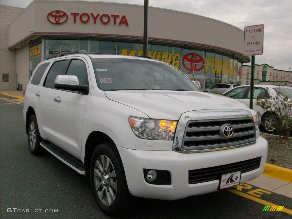 2008 Sequoia Limited 4WD - Super White / Sand Beige photo #1