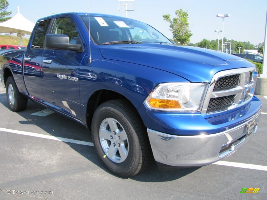 2011 Ram 1500 SLT Quad Cab - Deep Water Blue Pearl / Dark Slate Gray/Medium Graystone photo #4