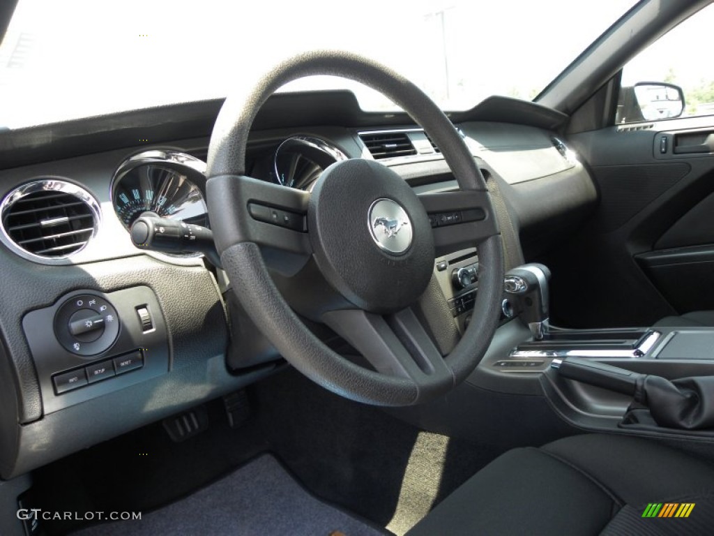2011 Ford Mustang GT Convertible Charcoal Black Steering Wheel Photo #50738841