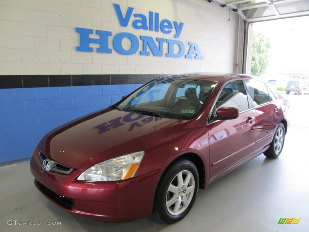 2005 Accord EX-L V6 Sedan - Redondo Red Pearl / Gray photo #1