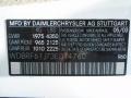 2003 Mercedes-Benz C 240 Sedan Info Tag