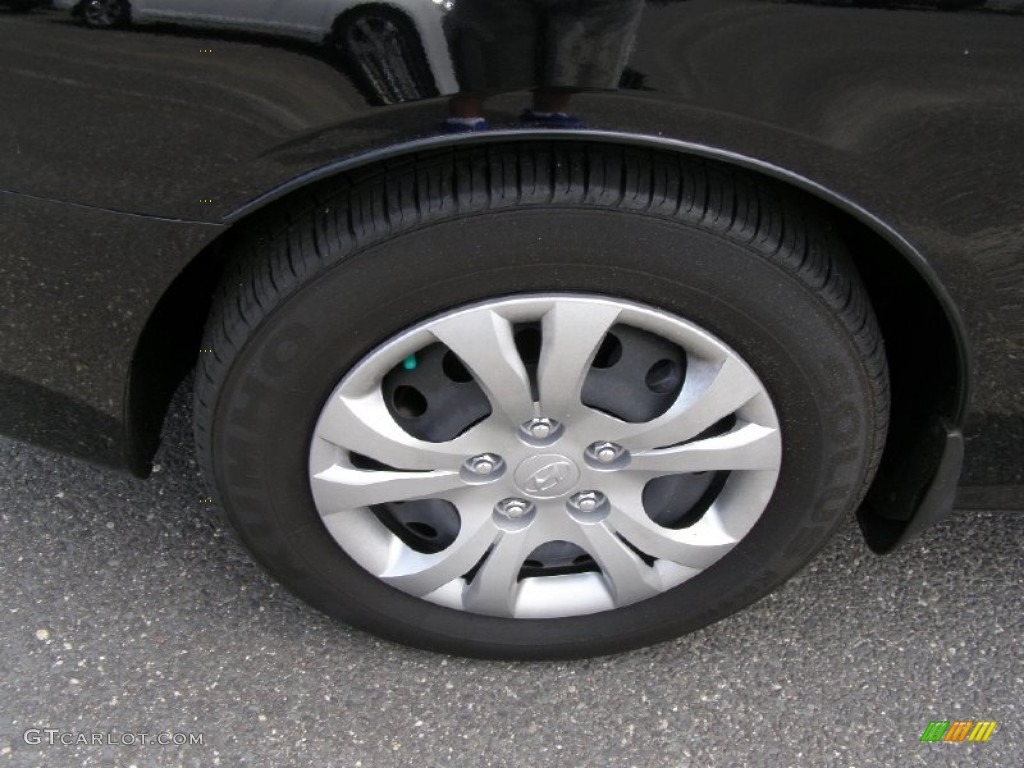 2009 Elantra GLS Sedan - Black Pearl / Beige photo #3