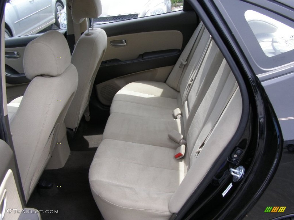 2009 Elantra GLS Sedan - Black Pearl / Beige photo #7