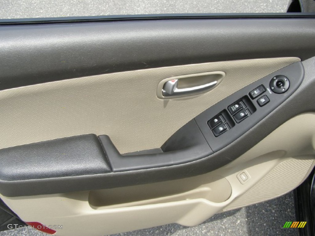 2009 Elantra GLS Sedan - Black Pearl / Beige photo #9