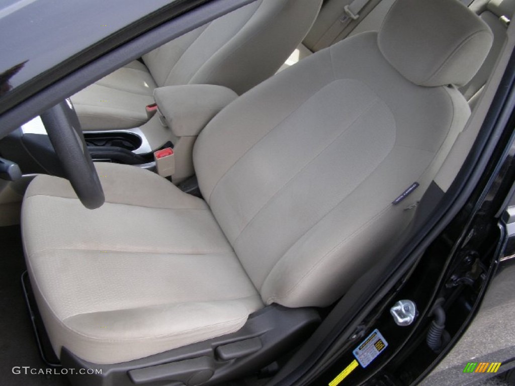2009 Elantra GLS Sedan - Black Pearl / Beige photo #11