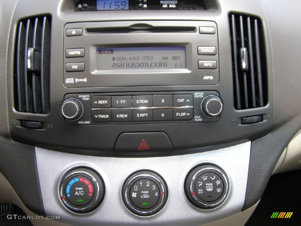 2009 Elantra GLS Sedan - Black Pearl / Beige photo #13