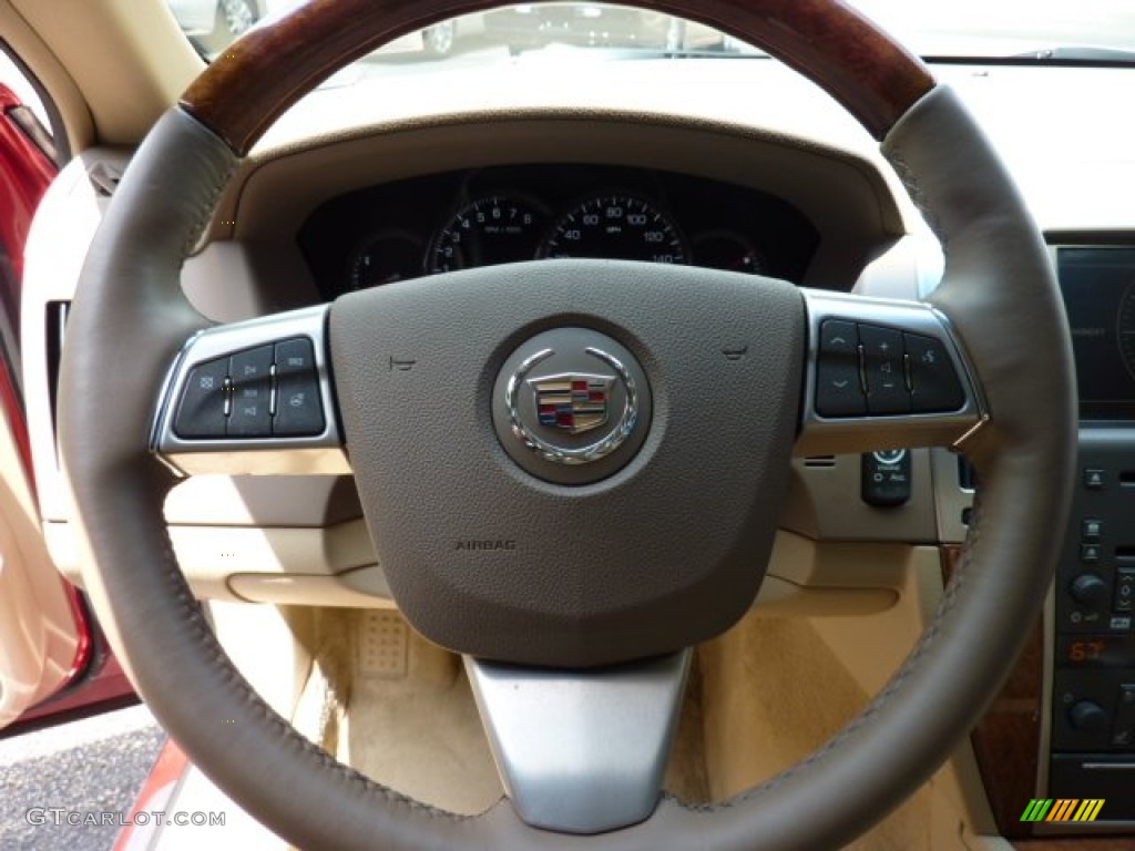 2008 Cadillac STS 4 V6 AWD Cashmere Steering Wheel Photo #50744682