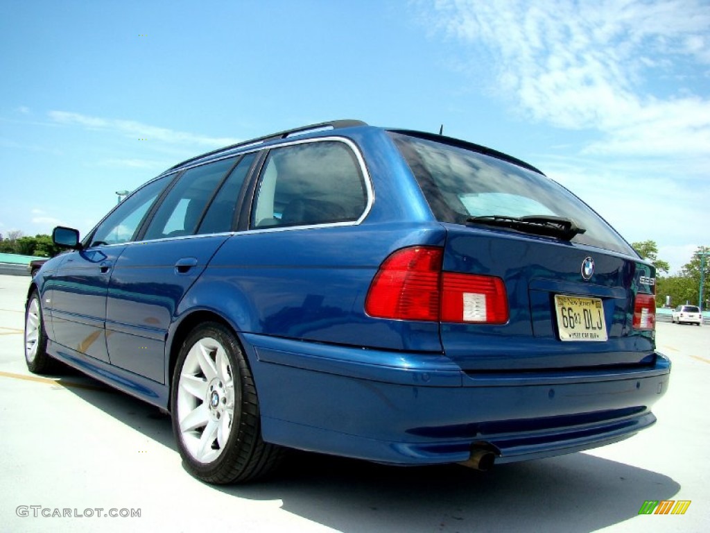 2002 5 Series 525i Wagon - Topaz Blue Metallic / Black photo #5