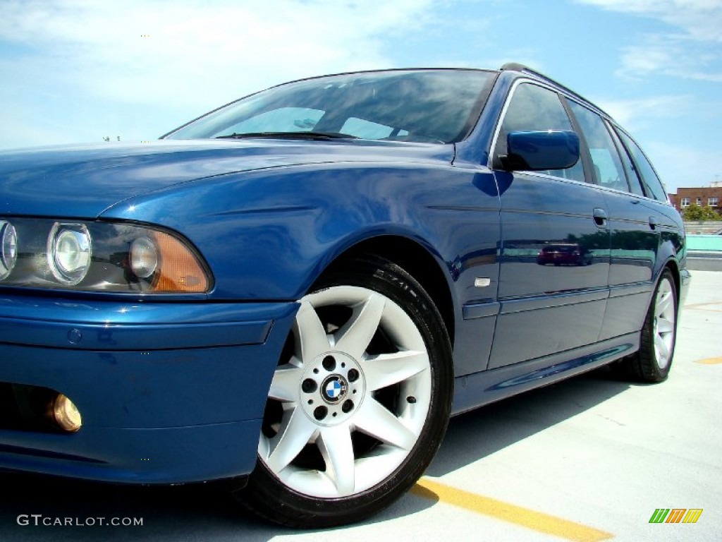 2002 5 Series 525i Wagon - Topaz Blue Metallic / Black photo #29
