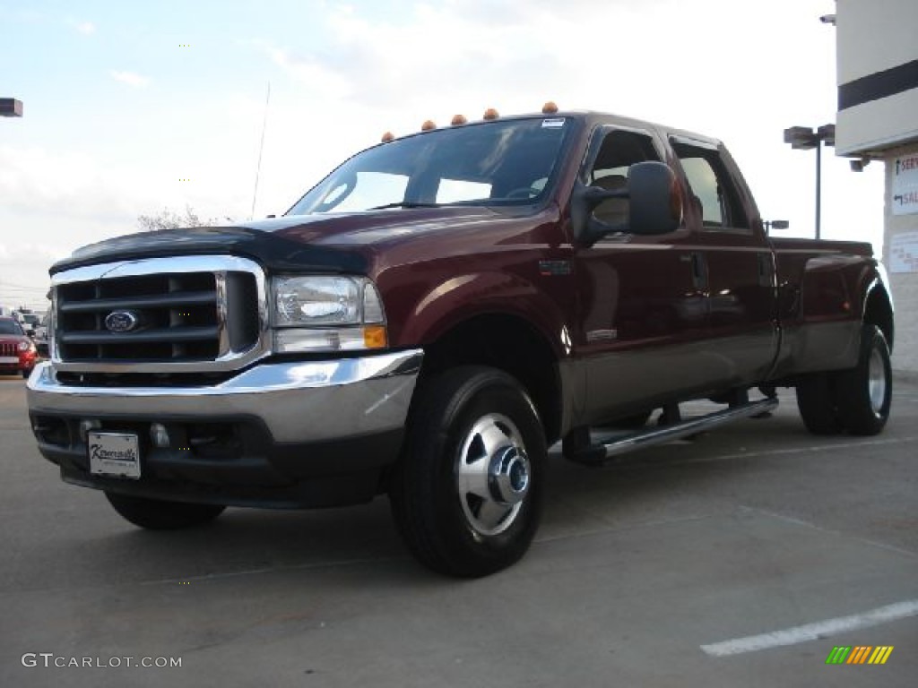 2004 F350 Super Duty Lariat Crew Cab 4x4 Dually - Dark Toreador Red Metallic / Medium Parchment photo #5