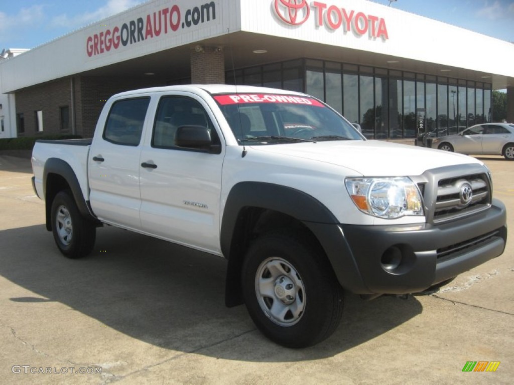 2010 Tacoma V6 Double Cab 4x4 - Super White / Graphite photo #1