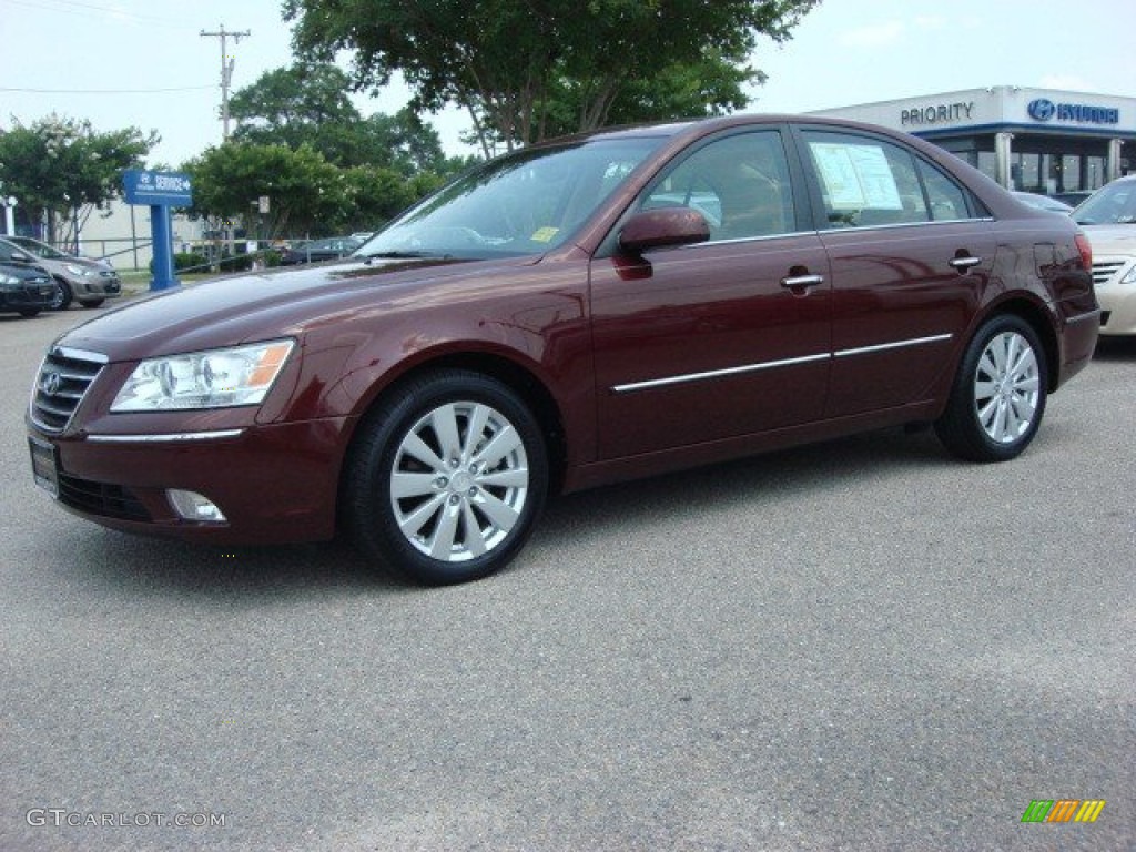 Dark Cherry Red 2009 Hyundai Sonata Limited V6 Exterior Photo #50751594