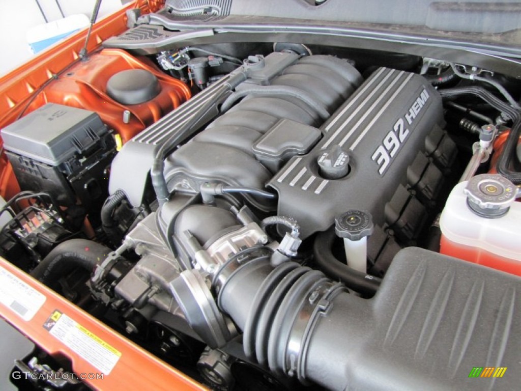 2011 Challenger SRT8 392 - Toxic Orange Pearl / Dark Slate Gray photo #14