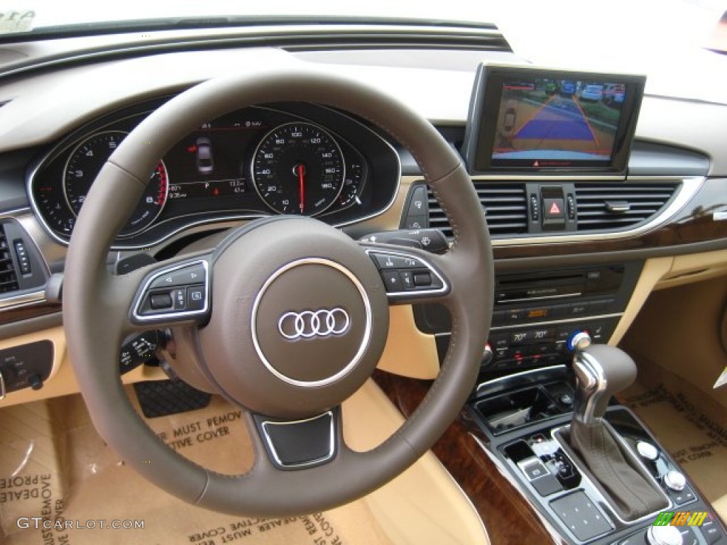 2012 Audi A6 3.0T quattro Sedan Velvet Beige Dashboard Photo #50752596