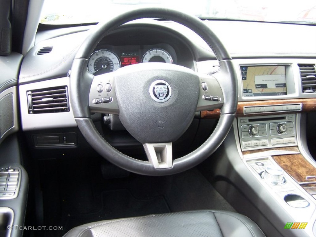 2011 Jaguar XF Premium Sport Sedan Warm Charcoal Steering Wheel Photo #50753214