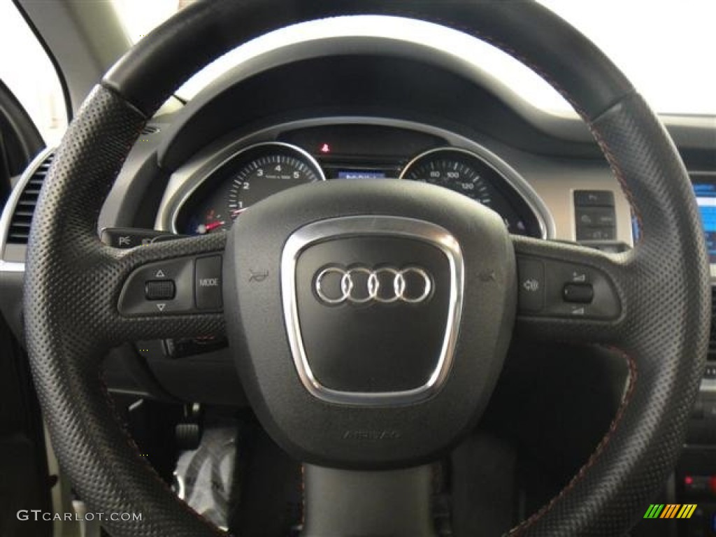 2008 Audi Q7 4.2 Premium quattro Black Steering Wheel Photo #50754996