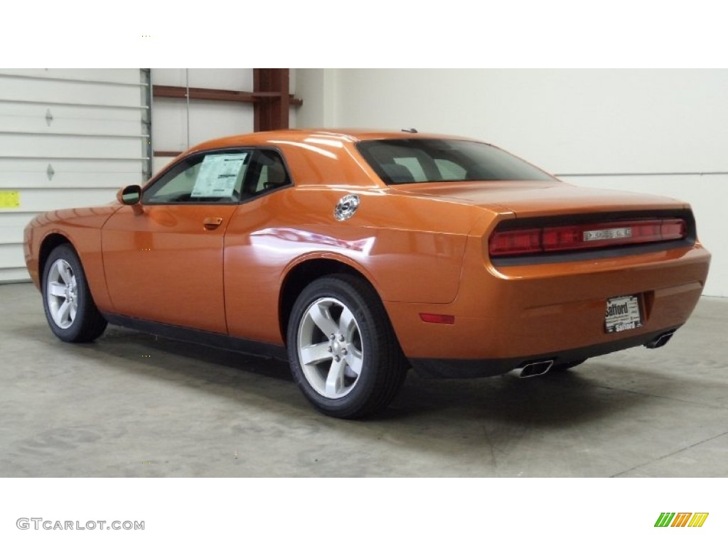 2011 Challenger SE - Toxic Orange Pearl / Dark Slate Gray photo #6