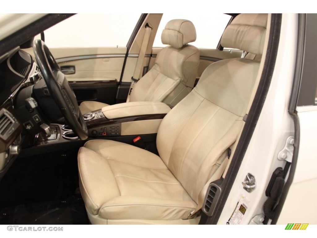 Cream Beige Interior 2008 BMW 7 Series 750Li Sedan Photo #50758902
