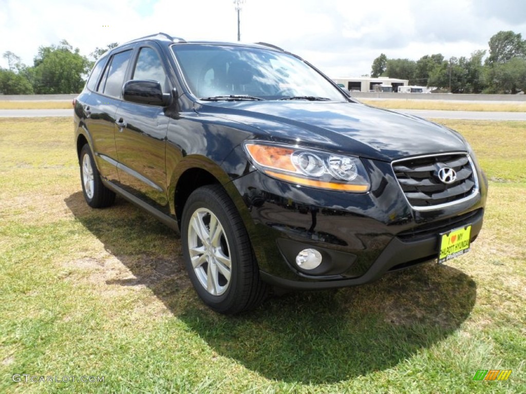 2011 Santa Fe SE - Phantom Black Metallic / Cocoa Black photo #1