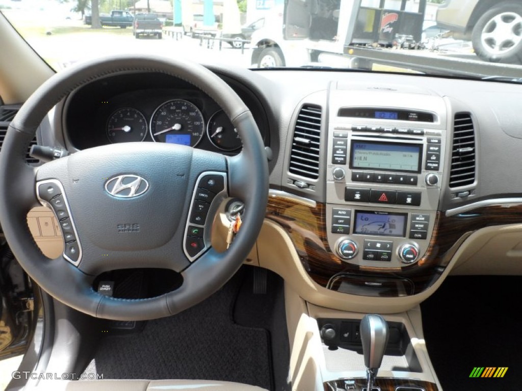2011 Hyundai Santa Fe Limited Beige Dashboard Photo #50761980