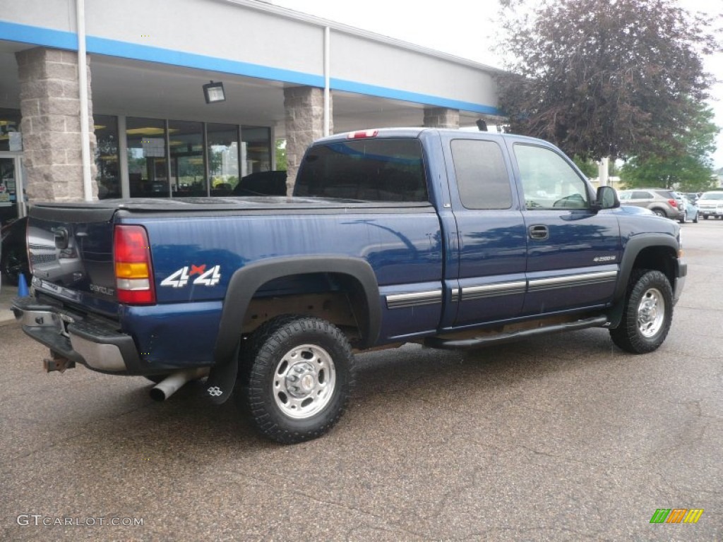 Indigo Blue Metallic 2002 Chevrolet Silverado 2500 LS Extended Cab 4x4 Exterior Photo #50763180