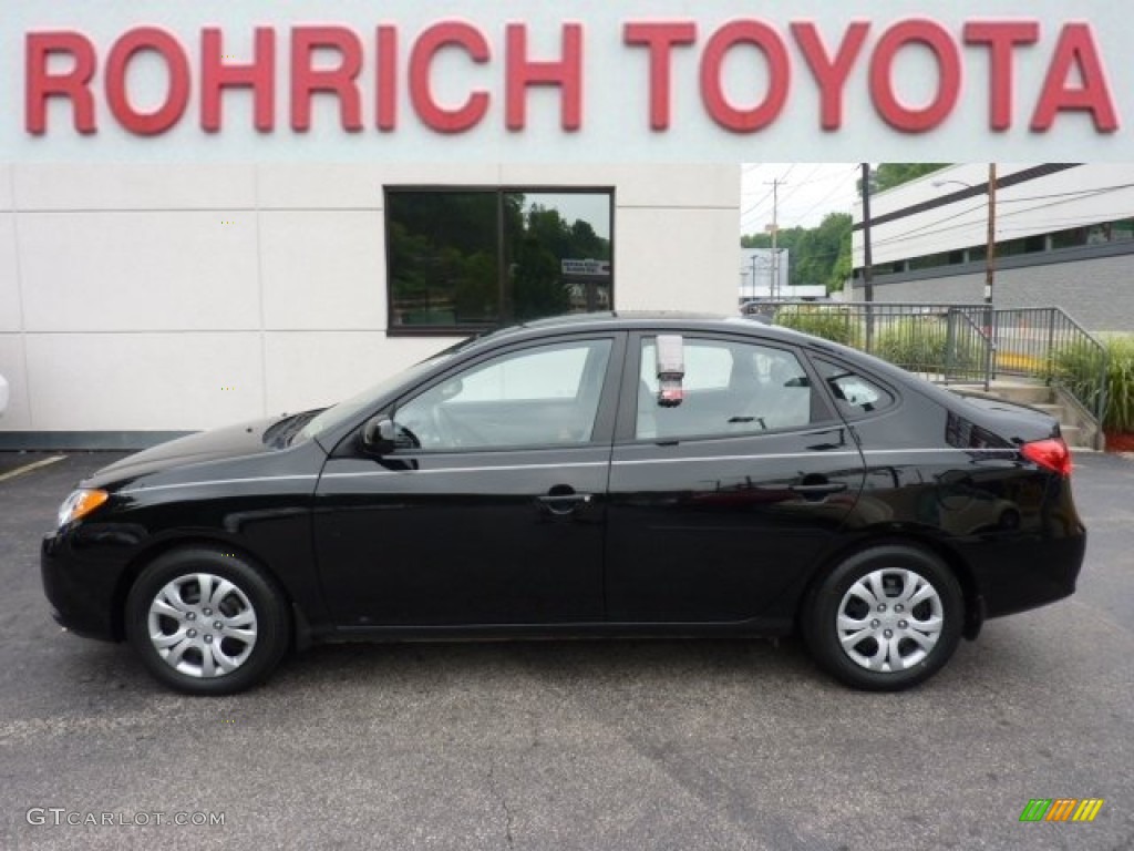 2009 Elantra GLS Sedan - Black Pearl / Gray photo #1