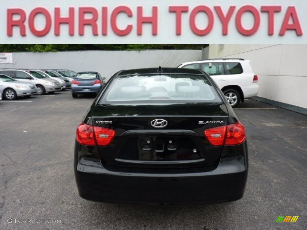 2009 Elantra GLS Sedan - Black Pearl / Gray photo #3