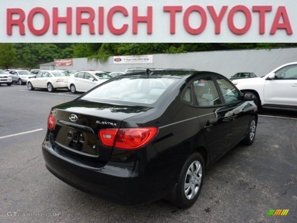 2009 Elantra GLS Sedan - Black Pearl / Gray photo #4