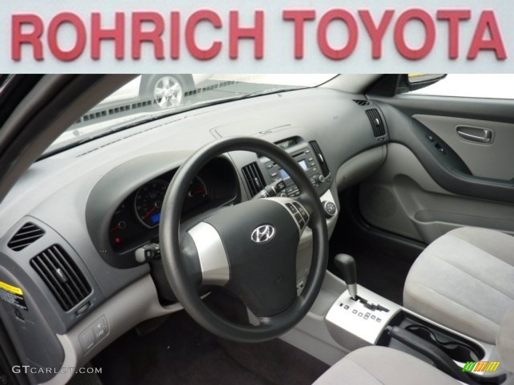 2009 Elantra GLS Sedan - Black Pearl / Gray photo #16
